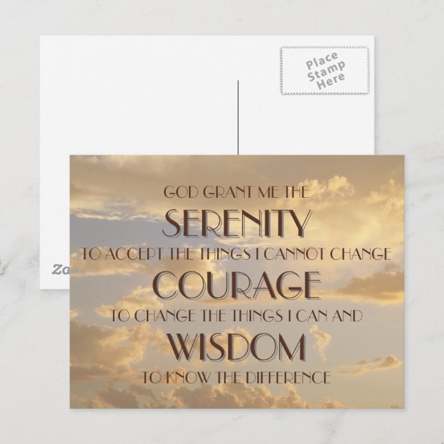 Glows Sky Serenity Gebet Postcard Postkarte (Vorne/Hinten)