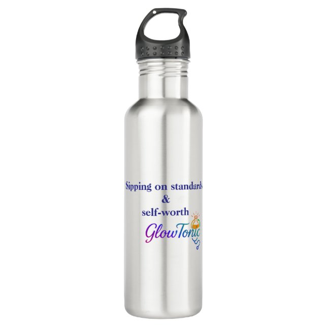 GlowTonic: Glow On the Go Water Flasche - 24oz Edelstahlflasche (Vorderseite)