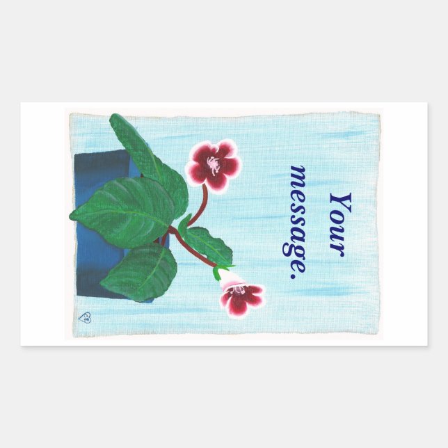 Gloxinia African Violet Blume Custom Stickers (Vorderseite)