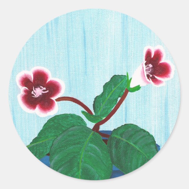 Gloxinia African Violet Blume Stickers (Vorderseite)