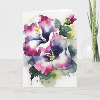 Gloxinia - Watercolor flowers Karte