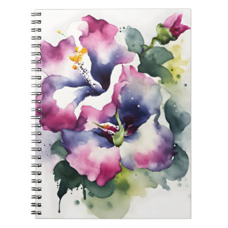 Gloxinia - Watercolor flowers Notizblock