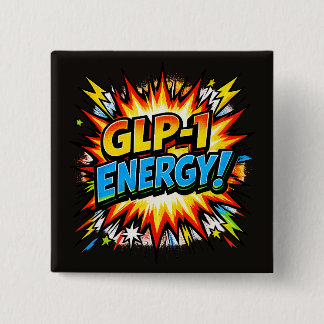 GLP-1 Energie Comic Pop Art Button