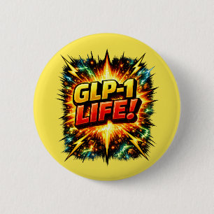 GLP-1 LEBEN! Comic Pop Art Button