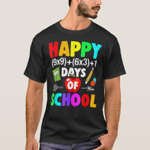 Glück 100 Tage der Schule Mathematik Formel 100 Ta T-Shirt