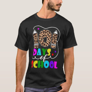 Glück 101 Tage der Schule Leopard Student 100 Tage T-Shirt