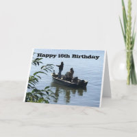 GLÜCK *16. GEBURTSTAG *FISHERMAN* Karte