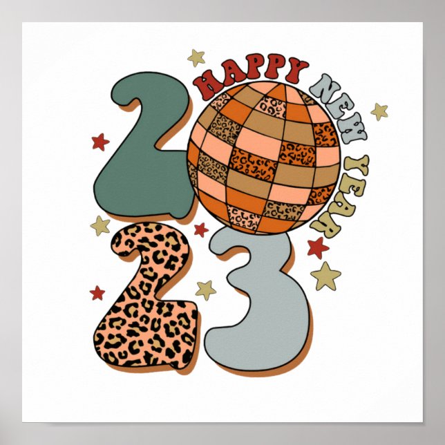 Glück 2023 | Neujahr 2023 | Frohes Neues Jahr Poster (Vorne)
