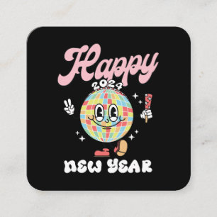 Glück 2024 quadratische visitenkarte