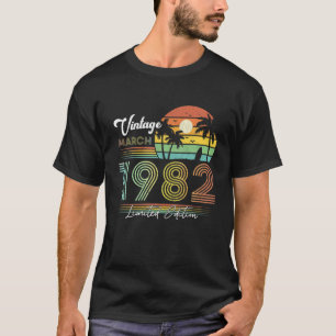Glück 40. Geburtstag 40 Jahre Vintager März 198 T-Shirt