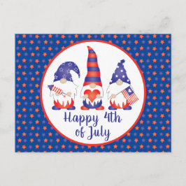 Glück 4. Juli Gnomes Red White Blue Postkarte