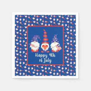 Glück 4. Juli Gnomes Red White Blue Serviette