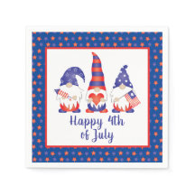 Glück 4. Juli Gnomes Red White Blue
