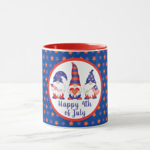 Glück 4. Juli Gnomes Red White Blue Tasse