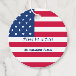 Glück 4. Juli | Personalisierte amerikanische Flag Geschenkanhänger