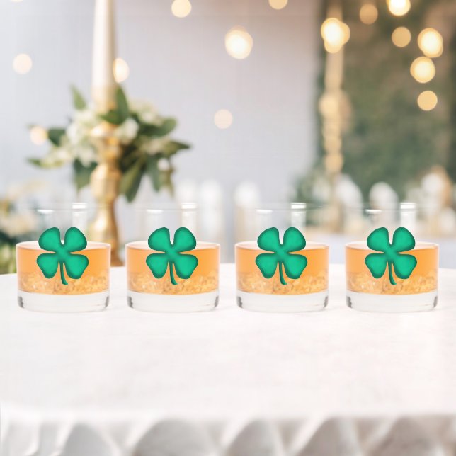 Glück 4 Leaf Irish Clocks Set 4 Whiskyglas (Insitu (Hochzeit))