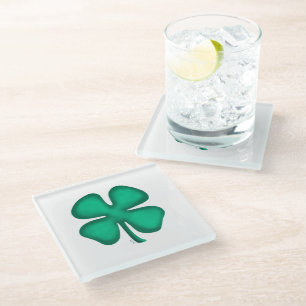 Glück 4 Leaf Irish Closed Clear Glaver Untersetzer
