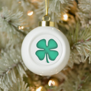 Glück 4 Leaf Irish Closing Weihnachtsball Keramik Kugel-Ornament