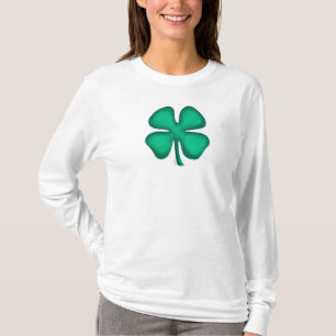 Glück 4 Leaf Irish Cloud Frauen weiße lange Shir T-Shirt
