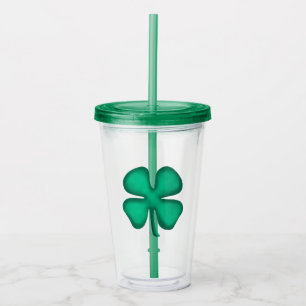 Glück 4 Leaf Irish Clover Acryl Tumbler Acryltrinkbecher