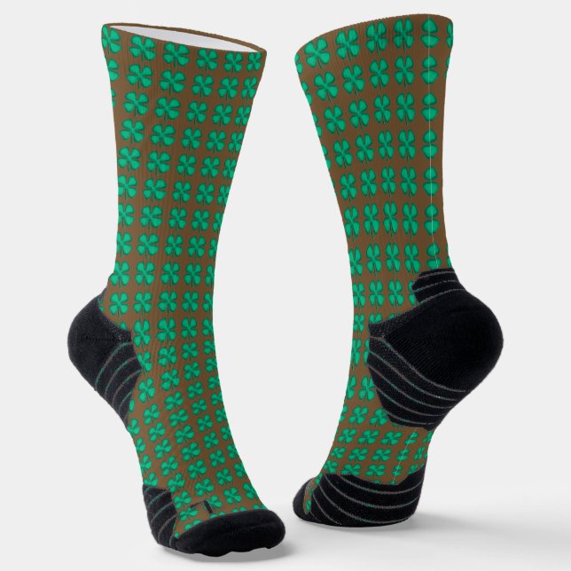 Glück 4 Leaf Irish Clover braune Performance Socke (Gewinkelt)
