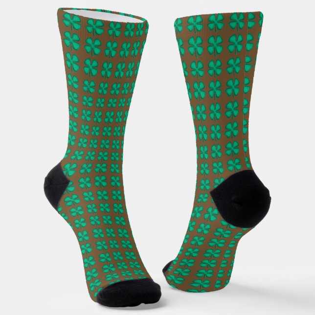 Glück 4 Leaf Irish Clover braune Premiumsocken Socken (Gewinkelt)