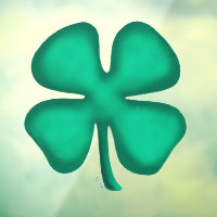 Glück 4 Leaf Irish Clover Fenster Klammern Rücksta