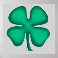 Glück 4 Leaf Irish Clover grauer Wert mattes Plaka
