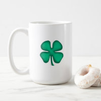 Glück 4 Leaf Irish Clover große Tasse