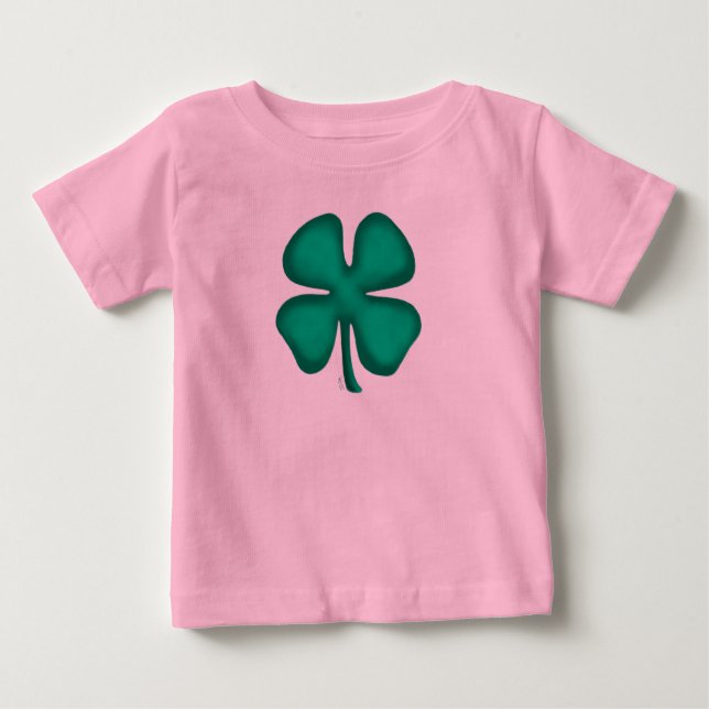 Glück 4 Leaf Irish Clover Pink Baby Shirt (Vorderseite)