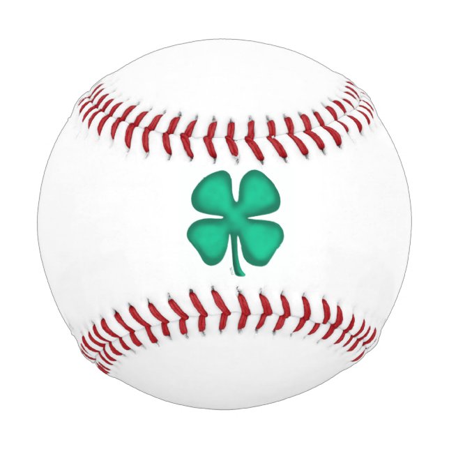 Glück 4 Leaf Irish Clover weißes Baseball (Vorderseite)