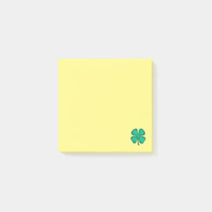 Glück 4 Leaf Irish Kleber gelbe Notizblöcke Post-it Klebezettel