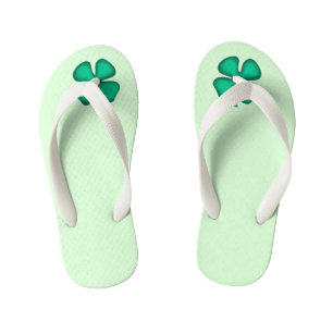 Glück 4 Leaf Irish Kleber Grün Kleinkind Flipper Kinderbadesandalen
