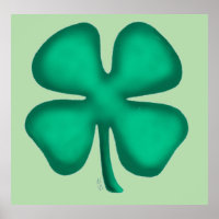 Glück 4 Leaf Irish Kleber grünes mattes Plakat