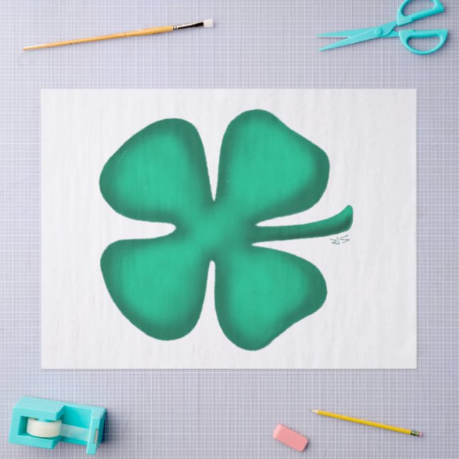 Glück 4 Leaf Irish Kleber weißes Papiertaschentuch Seidenpapier (Basteln)