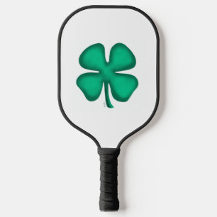 Glück 4 Leaf Irish Kleber weißes Pickleball Paddel Schläger