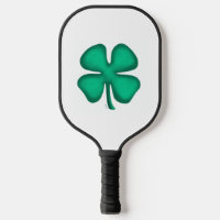 Glück 4 Leaf Irish Kleber weißes Pickleball Paddel