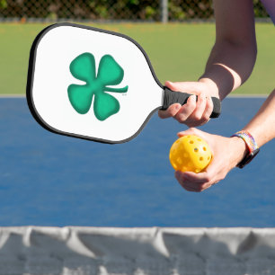 Glück 4 Leaf Irish Kleber weißes Pickleball Paddel Schläger