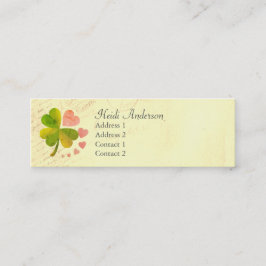Glück 4 Leaf Liebe Klee Skinny Card Mini Visitenkarte