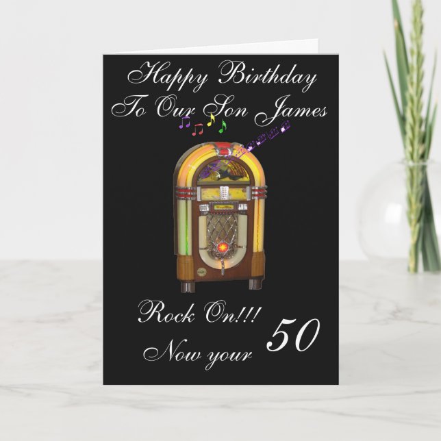 GLÜCK 50. SON GREETING CARD KARTE (Vorderseite)