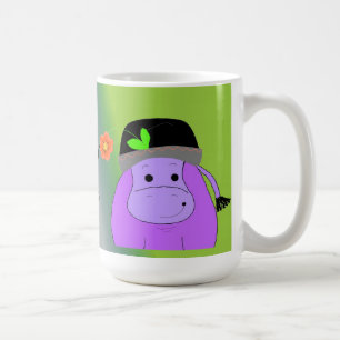 Glück als Hippo - Lila Hippopotamus Kaffeetasse