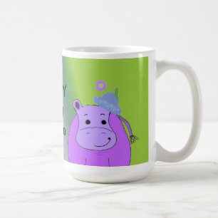 Glück als Hippo - Lila Hippopotamus Tasse