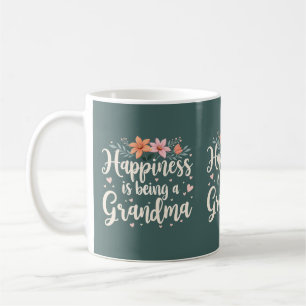 Glück als Oma im florigen Cottagecore-Stil Kaffeetasse