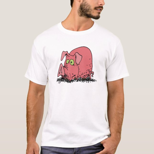 Glück als Schwein im Schlamm T-Shirt (Vorderseite)