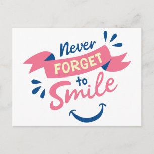 Glück Attitude lächelt Hallo, denken Sie an Sie Postkarte