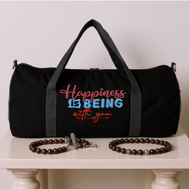 Glück bedeutet, bei dir zu sein duffle bag (Von Creator hochgeladen)