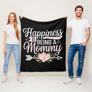 Glück bedeutet, eine Mami zu sein Florale Mutterta Fleecedecke
