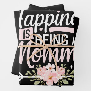 Glück bedeutet, eine Mami zu sein Florale Mutterta Geschenkpapier Set