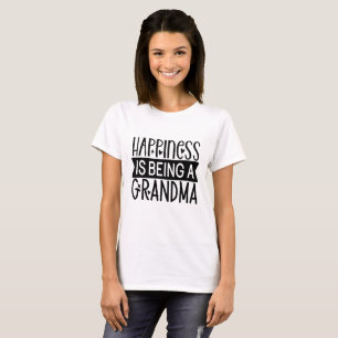 Glück bedeutet Oma zu sein Typografie T-Shirt