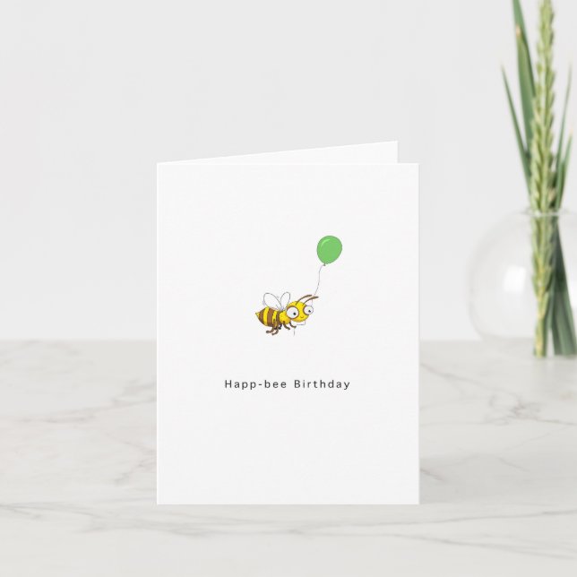 Glück-bee Geburtstag. Geburtstagskarte Karte (Vorderseite)